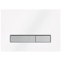KK-POL 350/PPB/183-00-00(SPP/126/0/K) VITRUM GRANDE V1 Стеклянная панель смыва для инсталляции, цвет стекло белое/хром сатин