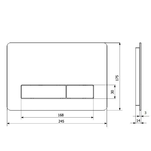 KK-POL 350/PSM/015-00-00 METAL SLIM Металлическая панель смыва для инсталляции, цвет матовая медь, с антибактериальным покрытием